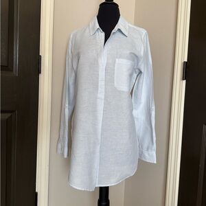 Sanctuary women’s stripped linen Blue tunic m